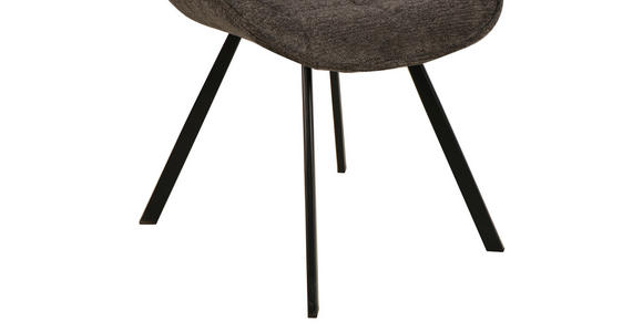 STUHL Webstoff Anthrazit, Schwarz - Anthrazit/Schwarz, Design, Textil/Metall (53/87/61cm) - Carryhome