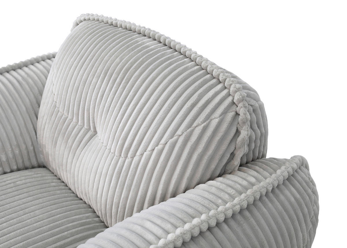 SESSEL in Cord Silberfarben  - Silberfarben/Schwarz, MODERN, Kunststoff/Textil (123/87/120cm) - Trendmanufaktur