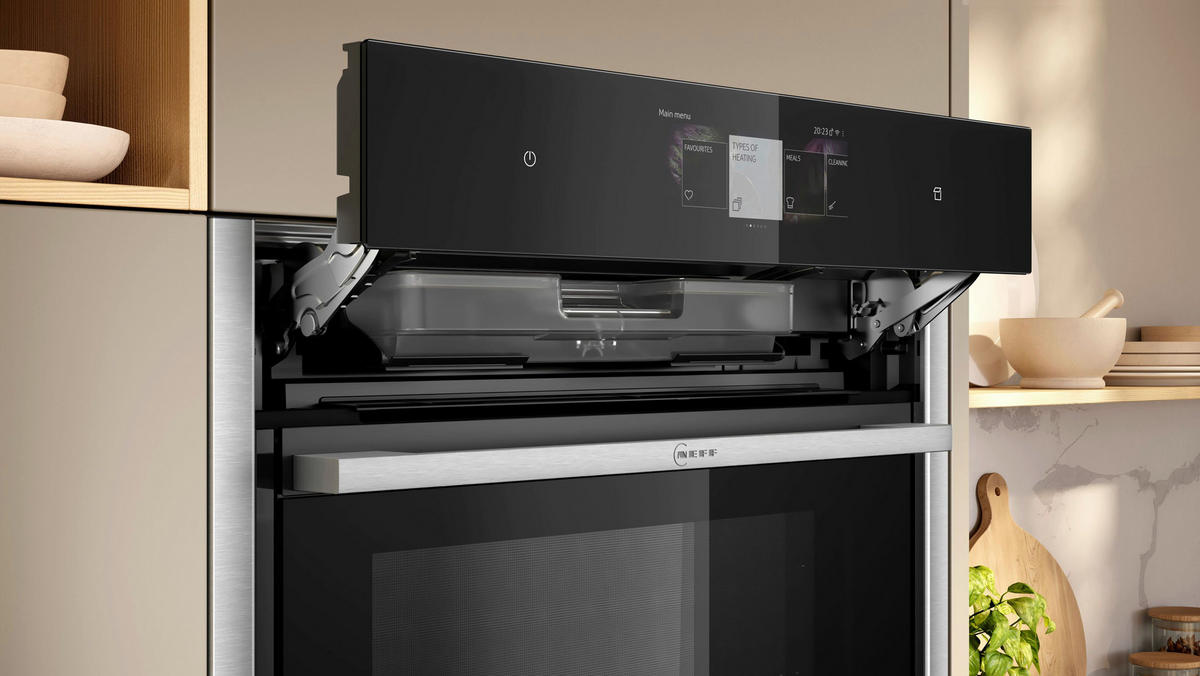 DAMPFBACKOFEN B64FT33N0  - Edelstahlfarben/Schwarz, Basics, Glas/Metall (59,5/59,6/45,8cm) - Neff