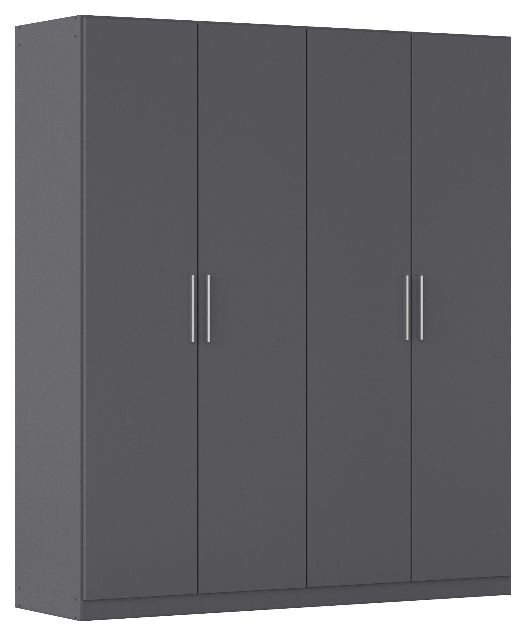 DREHTÜRENSCHRANK 181/210/54 cm,  in Grau, 4-türig  - Alufarben/Grau, KONVENTIONELL, Holzwerkstoff/Kunststoff (181/210/54cm) - home24