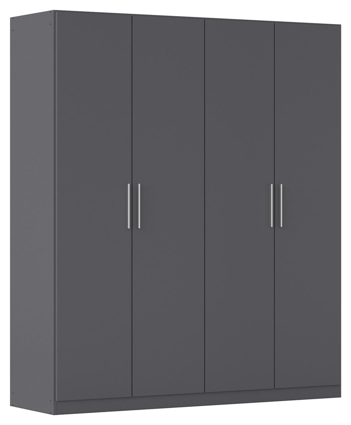 DREHTÜRENSCHRANK 181/210/54 cm,  in Grau, 4-türig  - Alufarben/Grau, KONVENTIONELL, Holzwerkstoff/Kunststoff (181/210/54cm) - home24