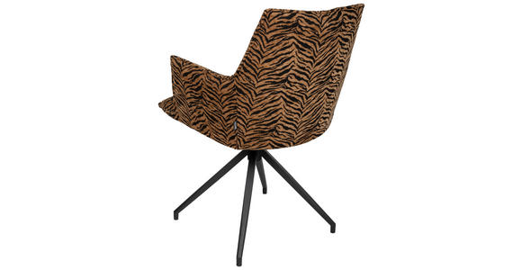 ARMLEHNSTUHL  , Stoffauswahl, Sitzfläche 360° drehbar, automatische Rückholfunktion  , Jacquard  ,  - Schwarz/Braun, Design, Textil/Metall (59/89,5/63cm) - Novel
