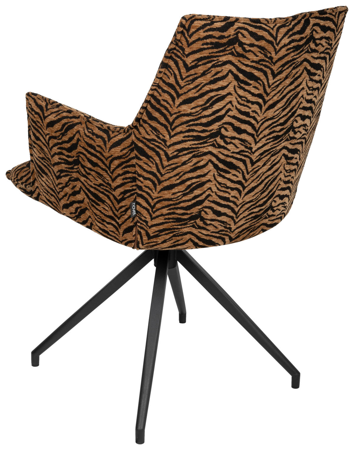 ARMLEHNSTUHL  in Eisen Jacquard  - Schwarz/Braun, Design, Textil/Metall (59/89,5/63cm) - Novel