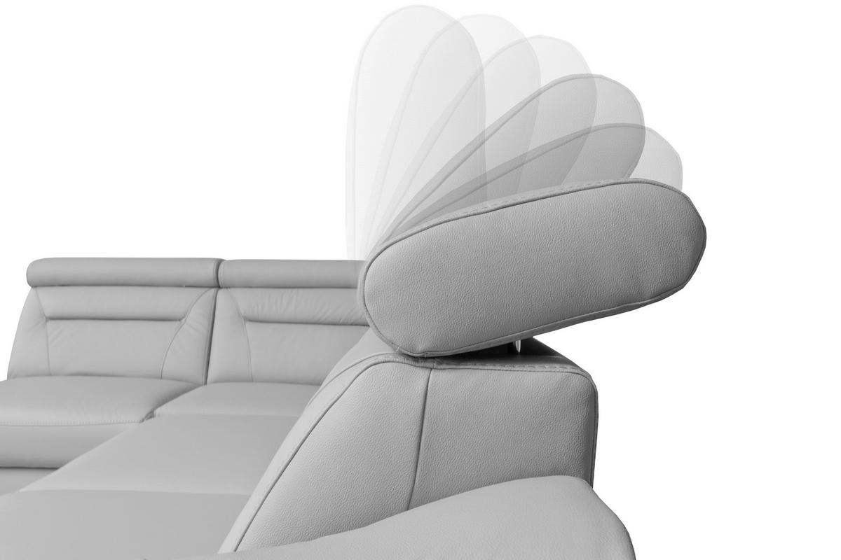 ECKSOFA  in Lederlook Echtleder Platinfarben  - Platinfarben/Wengefarben, Design, Leder/Holz (212/260cm) - Celina Home