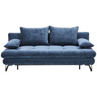 SOFA LEŽAJ tamnoplava  - tamnoplava/crna, Dizajnerski, tekstil/metal (205/79-96/95cm) - Novel