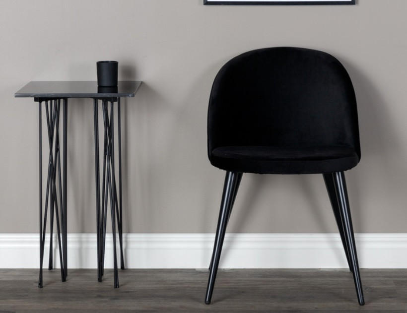STOL stål sammet  - svart, Design, metall/textil (50/76,5/57cm) - Best Price