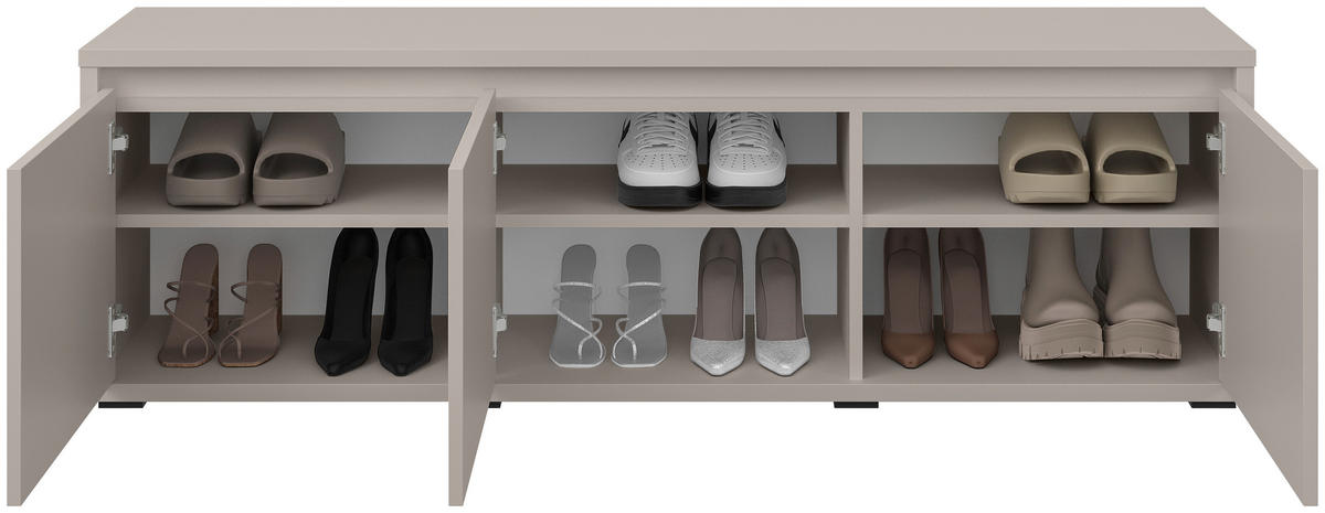 GARDEROBENBANK Liv  in 145,1/50,1/33,8 cm  - Kaschmir/Schwarz, KONVENTIONELL (145,1/50,1/33,8cm) - Xora