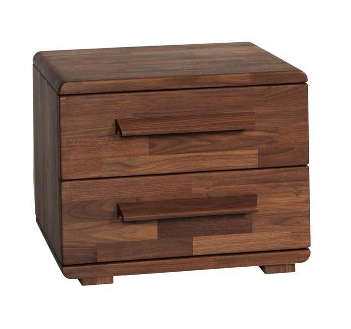 NACHTSCHRANK 48/39/43 cm Nussbaum massiv  - Nussbaumfarben, Design, Holz (48/39/43cm) - Hasena
