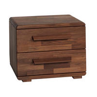 NACHTSCHRANK 48/39/43 cm Nussbaum massiv  - Nussbaumfarben, Design, Holz (48/39/43cm) - Hasena