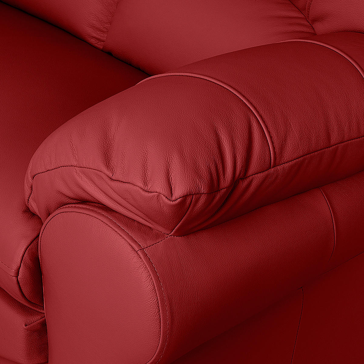 SCHLAFSOFA in Leder Rot  - Rot/Schwarz, Design, Leder/Kunststoff (205/92/85cm) - Livetastic