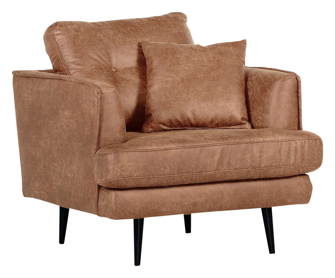 SESSEL Mikrofaser Braun - Schwarz/Braun, Design, Holz/Textil (90/89/95cm) - Carryhome