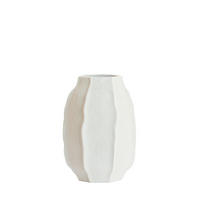 DEKOVASE  - Weiß, Basics, Stein (29/29/42cm) - Light & Living