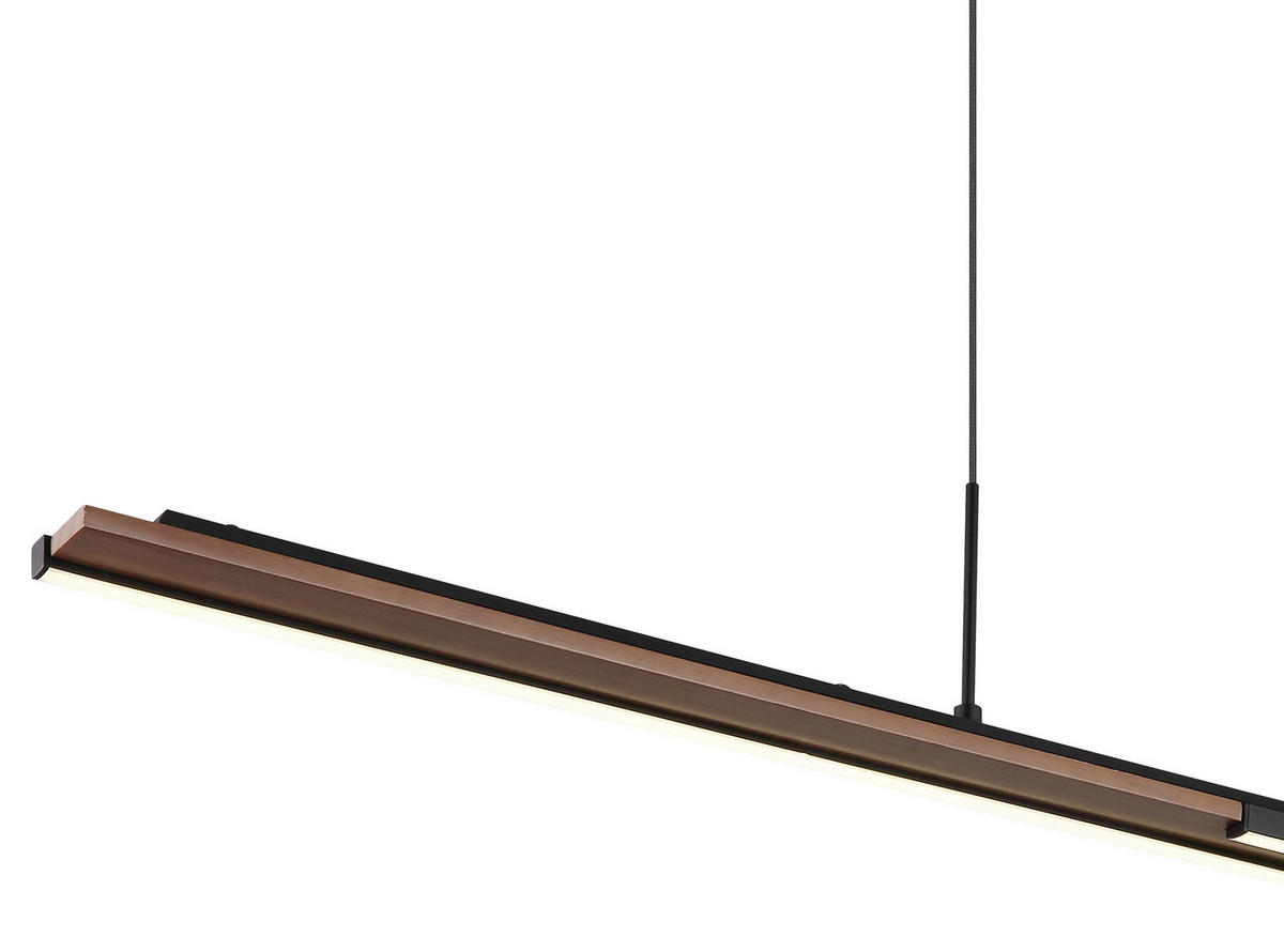 LED-HÄNGELEUCHTE 100,4/6/150 cm  - Dunkelbraun/Schwarz, Design, Kunststoff/Metall (100,4/6/150cm) - Globo