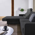 ECKSOFA in Webstoff Dunkelgrau  165/257 cm  - Dunkelgrau/Schwarz, Design, Kunststoff/Textil (165/257cm) - Xora