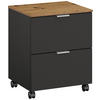 ROLLCONTAINER Graphitfarben, Eiche Artisan  - Alufarben/Graphitfarben, Trend, Holzwerkstoff/Kunststoff (40/52/42cm) - Stylife