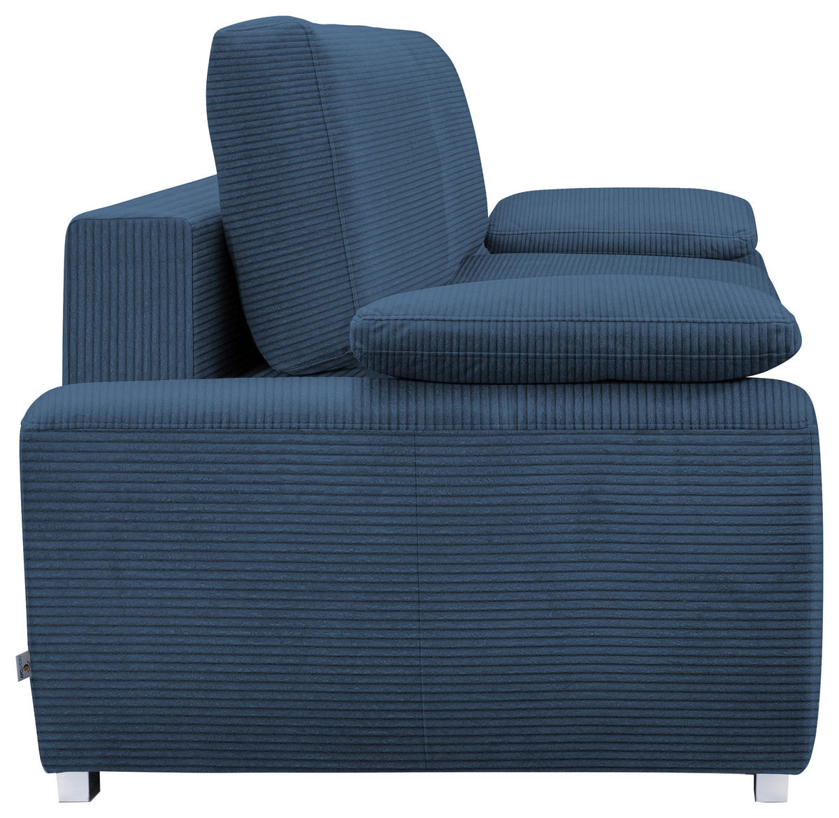 SCHLAFSOFA Cord Blau, Dunkelblau  - Chromfarben/Blau, Design, Kunststoff/Textil (258/100/148cm) - Stylife