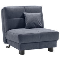 SCHLAFSESSEL Mikrovelours Dunkelblau    - Schwarz/Dunkelblau, KONVENTIONELL, Textil/Metall (85/85/100cm) - Carryhome