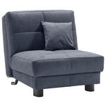 SCHLAFSESSEL Mikrovelours Dunkelblau    - Schwarz/Dunkelblau, KONVENTIONELL, Textil/Metall (85/85/100cm) - Carryhome