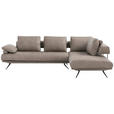 ECKSOFA  in Echtleder Grau  305/231 cm  - Schwarz/Grau, Design, Leder/Metall (305/231cm) - Dieter Knoll