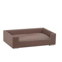 HUNDESOFA - Taupe/Chromfarben, KONVENTIONELL, Holz/Textil (91/57/25cm)