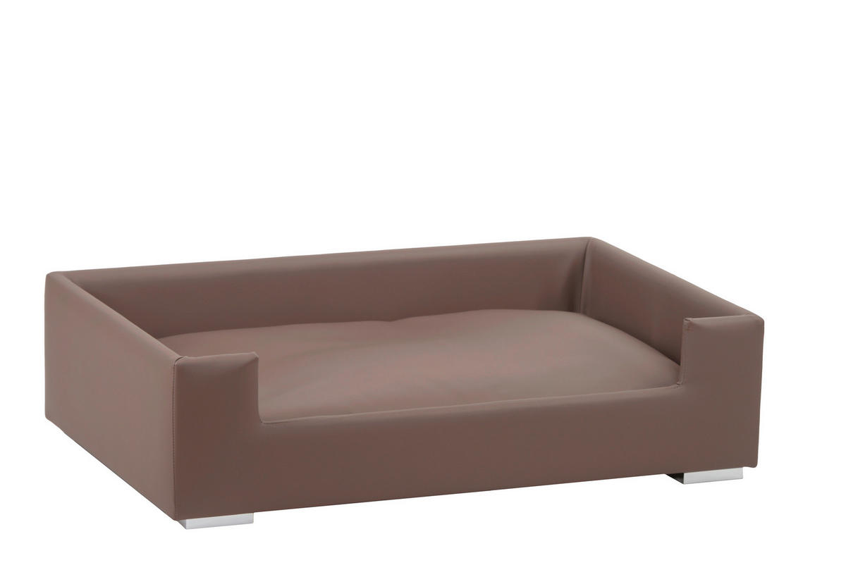 HUNDESOFA - Taupe/Chromfarben, KONVENTIONELL, Holz/Textil (91/57/25cm)