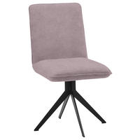 STUHL drehbar Webstoff Rosa, Schwarz  - Schwarz/Rosa, Design, Textil/Metall (46,5/87/64cm) - Voleo