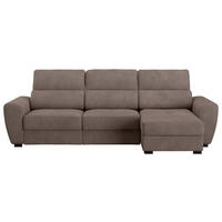 ECKSOFA Taupe Mikrofaser  - Taupe/Schwarz, KONVENTIONELL, Kunststoff/Textil (285/177cm) - Carryhome