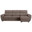 ECKSOFA  in Mikrofaser Taupe  - Taupe/Schwarz, KONVENTIONELL, Kunststoff/Textil (285/177cm) - Carryhome