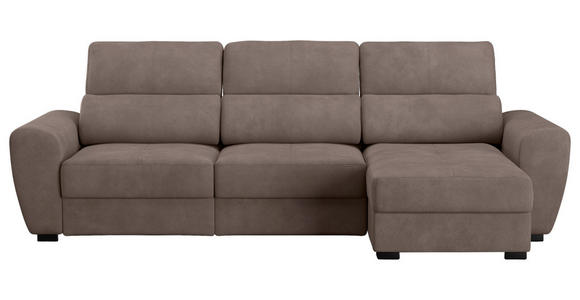 ECKSOFA  in Mikrofaser Taupe  - Taupe/Schwarz, KONVENTIONELL, Kunststoff/Textil (285/177cm) - Carryhome
