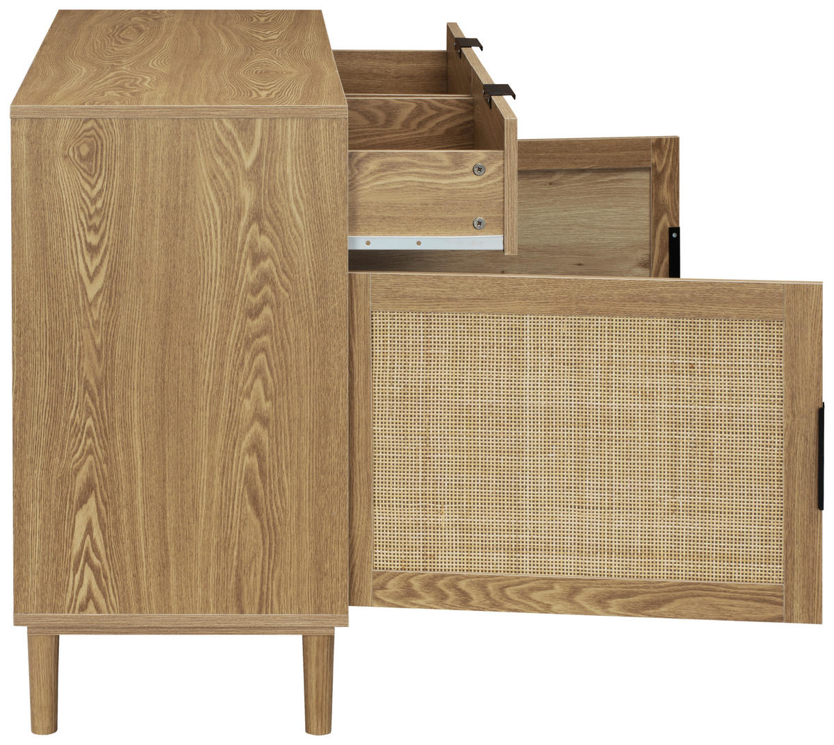 SIDEBOARD  in 120/80/39 cm  - Schwarz/Naturfarben, Natur, Holz/Holzwerkstoff (120/80/39cm) - MID.YOU