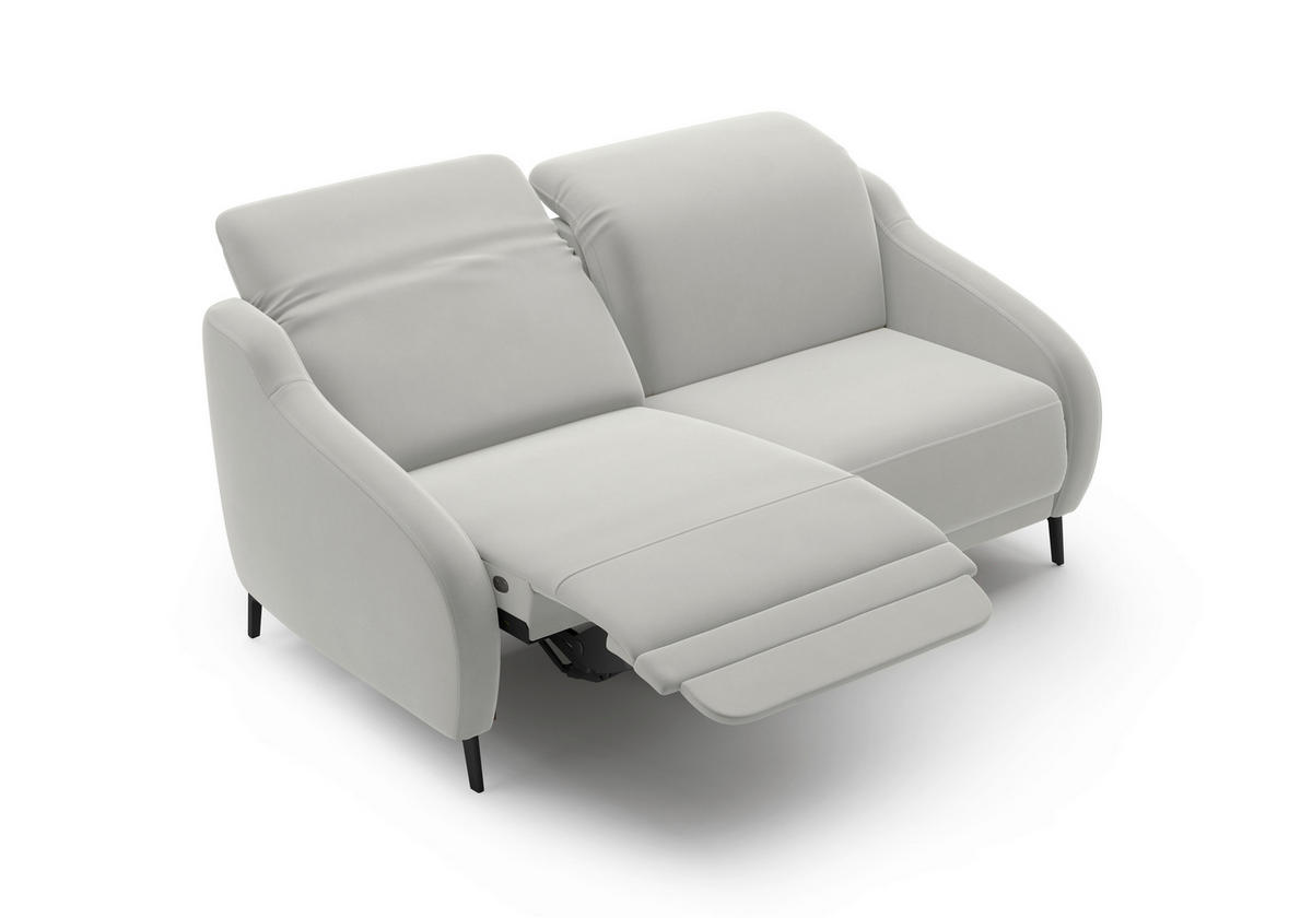 2,5-SITZER in Samt Sandfarben  - Sandfarben/Schwarz, MODERN, Textil/Metall (172/93/104cm) - Sit & More