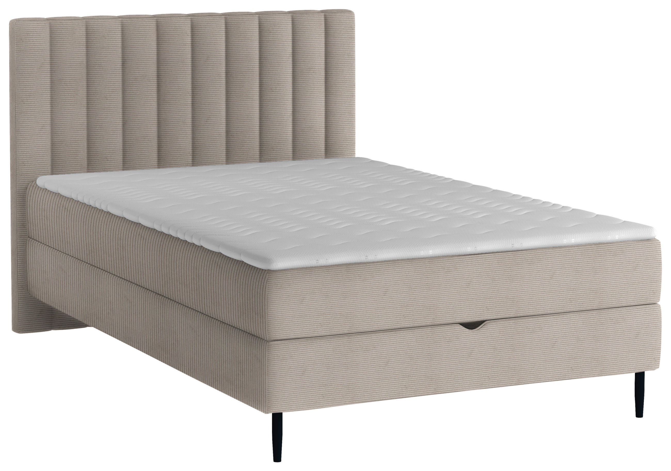BOXBETT 120/200 cm  in Taupe  - Taupe/Schwarz, Design, Holz/Holzwerkstoff (120/200cm) - Stylife
