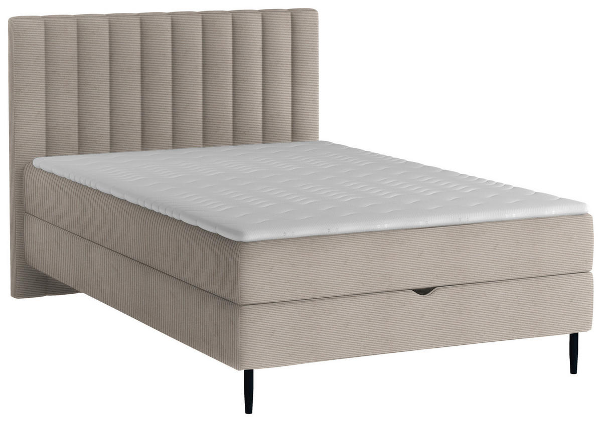 BOXBETT 120/200 cm  in Taupe  - Taupe/Schwarz, Design, Holz/Holzwerkstoff (120/200cm) - Stylife