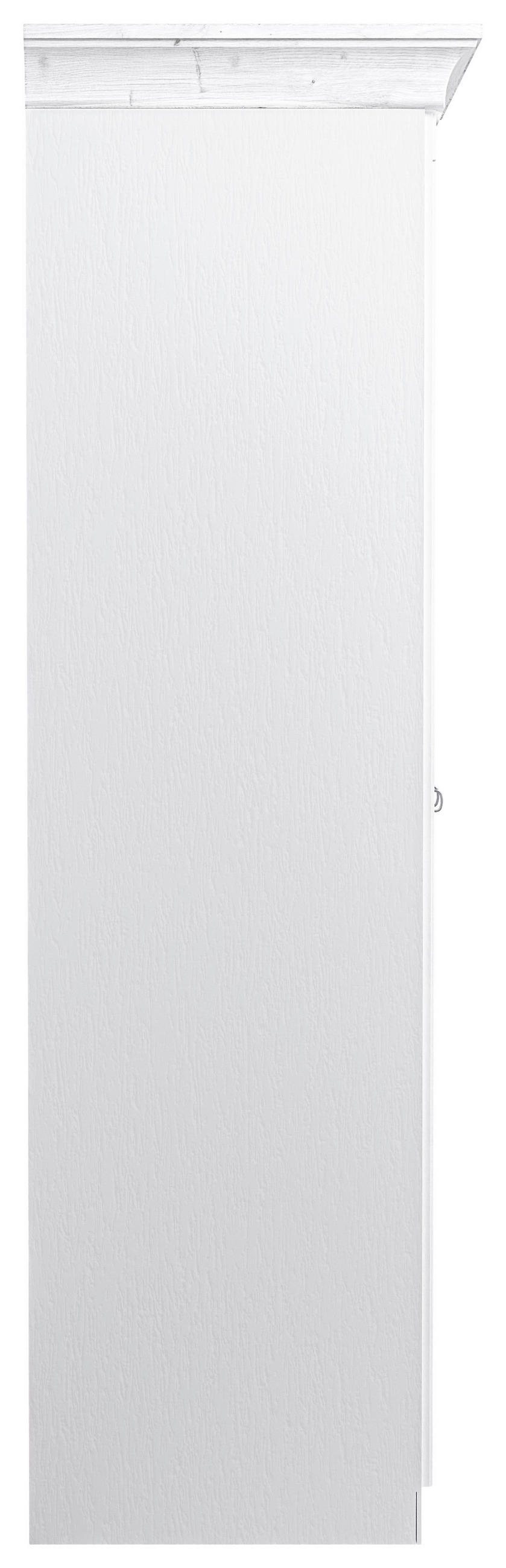 DREHTÜRENSCHRANK 108/210/64 cm,  in Weiß, 2-türig  - Weiß/Kupferfarben, ROMANTIK / LANDHAUS, Holz/Holzwerkstoff (108/210/64cm) - Boxxx