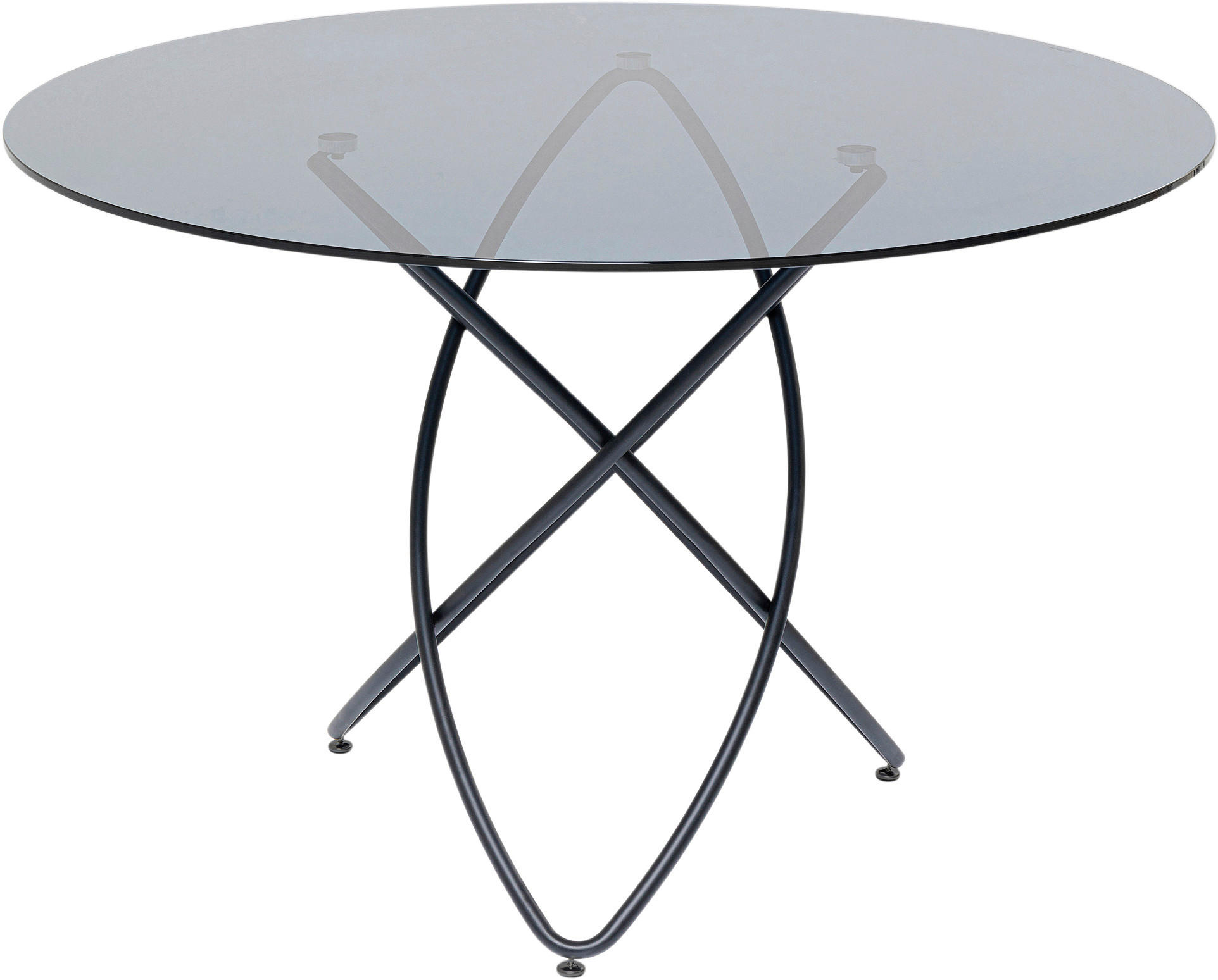 ESSTISCH in Metall, Glas 120/120/76 cm  - Schwarz, Glas/Metall (120/120/76cm) - Kare-Design