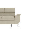 ECKSOFA Creme Struktur  - Silberfarben/Creme, KONVENTIONELL, Textil/Metall (207/268cm) - Carryhome