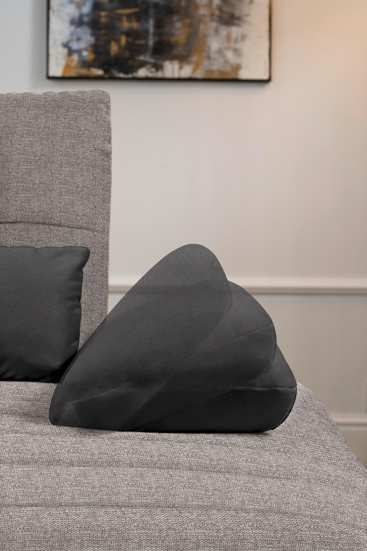 ECKSOFA in Webstoff Graubraun  - Graubraun/Schwarz, Konventionell, Textil/Metall (273/191cm) - Carryhome