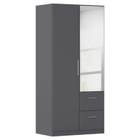 DREHTÜRENSCHRANK 91/197/54 cm,  in Grau, 2-türig  - Alufarben/Grau, KONVENTIONELL, Glas/Holzwerkstoff (91/197/54cm) - home24