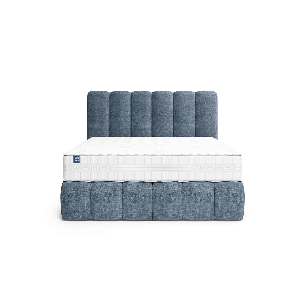 BOXSPRINGBETT 140/200 cm,  in Dunkelblau, Matratze, H3 + H4 = fest + sehr fest  - Schwarz/Dunkelblau, Modern, Holz/Holzwerkstoff (140/200cm) - MID.YOU