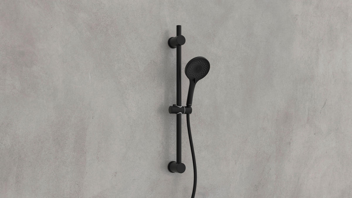 BRAUSESET - Schwarz, Basics, Kunststoff/Metall (11,2/70/13cm) - Schütte