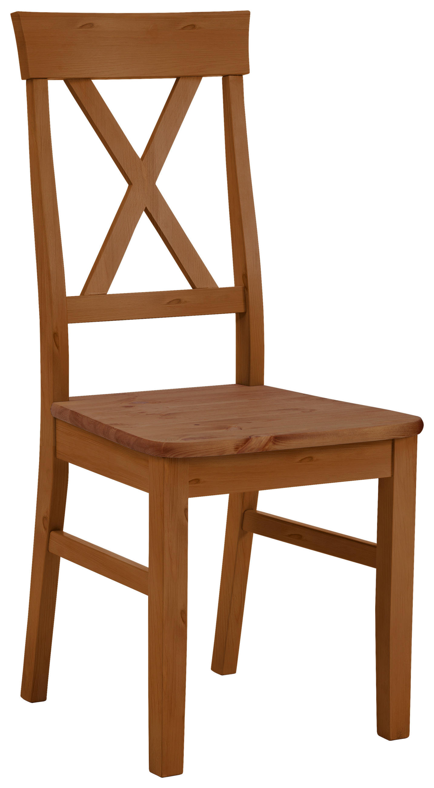 STUHL Bernsteinfarben Kiefer massiv  - Bernsteinfarben, ROMANTIK / LANDHAUS, Holz (45/94/43cm) - Boxxx