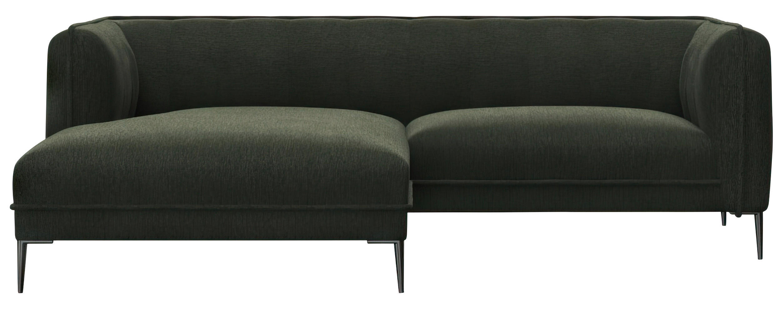 ECKSOFA Waldgrün Chenille, Webstoff, Flachgewebe  - Waldgrün/Schwarz, Design, Holz/Textil (149/211cm) - Livetastic