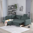 ECKSOFA in Flachgewebe, Leinenoptik Blau  - Blau/Schwarz, Design, Textil/Metall (208/247cm) - Xora