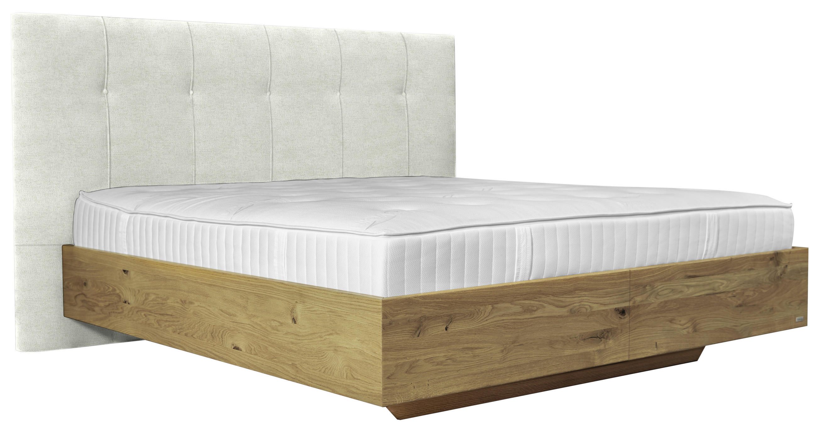 BOXSPRINGBETT 180/200 cm  in Wildeiche, Grauweiss  - Wildeiche/Grauweiss, Natur, Holz/Textil (180/200cm) - Valnatura