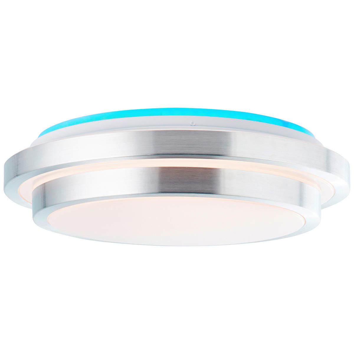 LED-DECKENLEUCHTE 41/12,5 cm   - Silberfarben/Weiß, KONVENTIONELL, Kunststoff/Metall (41/12,5cm) - Brilliant