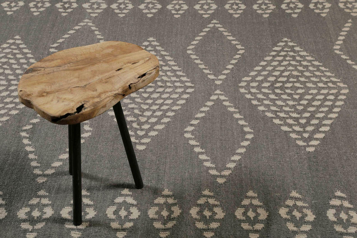 HANDWEBTEPPICH 200/290 cm Belmont Dunkelgrau, Beige rechteckig  - Dunkelgrau/Beige, Design, Textil (200/290cm)