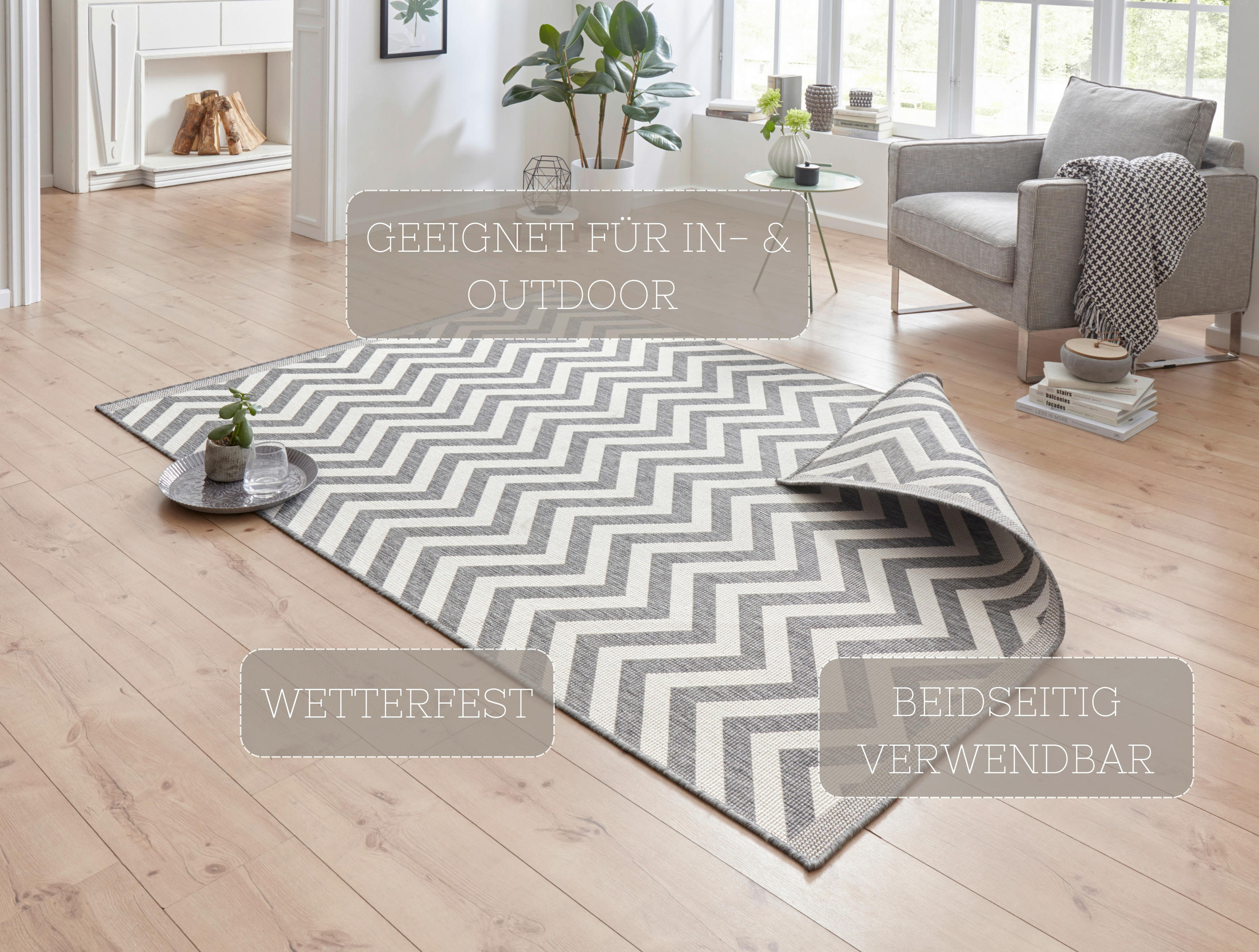 OUTDOORTEPPICH 200/290 cm Twin Supreme Grau, Creme  - Creme/Grau, Design, Kunststoff (200/290cm) - Hanse Home