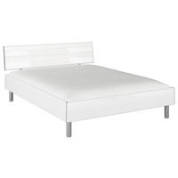 BETT 160/200 cm,  in Weiß Hochglanz,  - Weiß Hochglanz/Alufarben, Design, Metall (160/200cm) - Carryhome