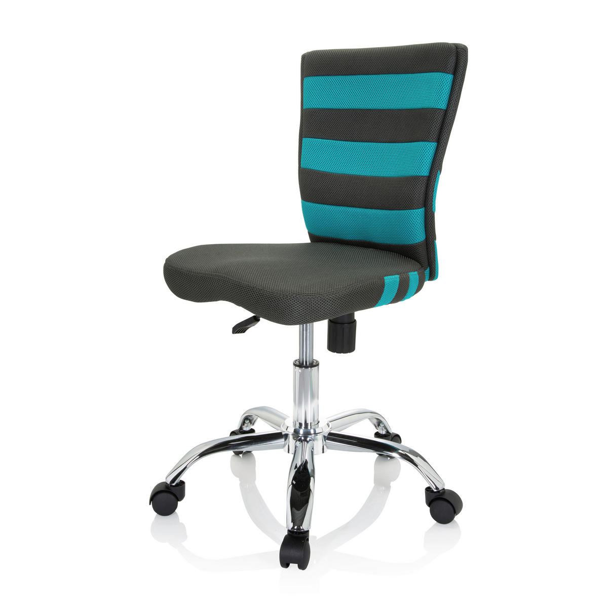 OTOČNÁ ŽIDLE PRO MLADÉ, síťovina, tyrkysová, tmavě šedá - barvy stříbra/tmavě šedá, Moderní, kov/textil (41/95/50cm) - MID.YOU
