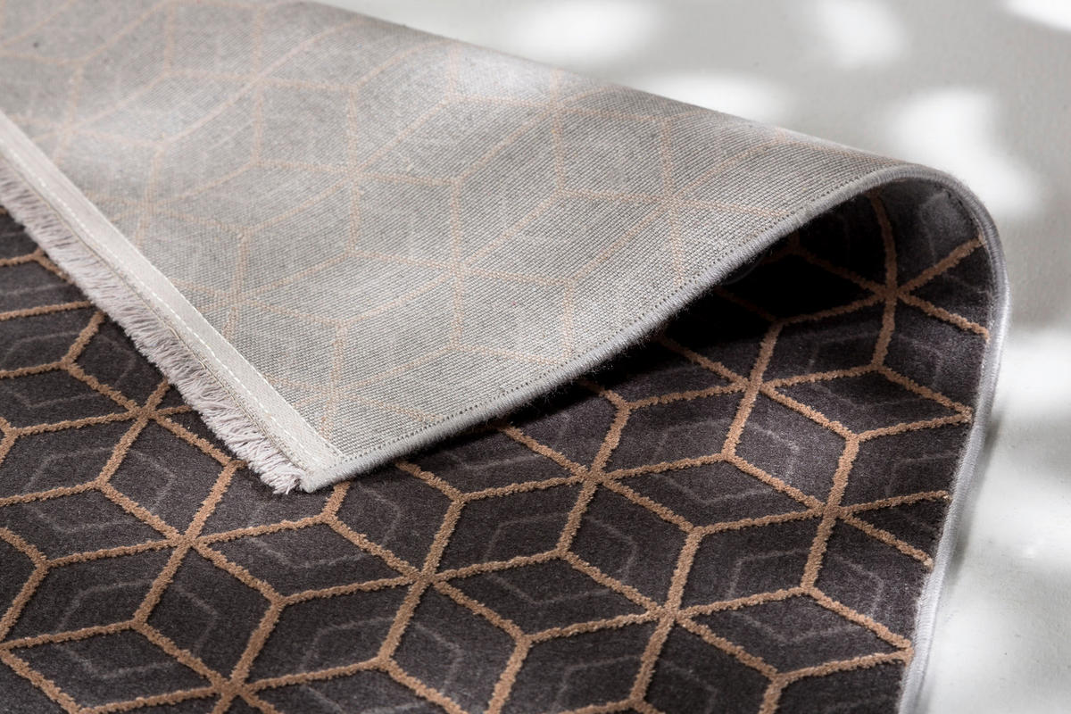 WEBTEPPICH 140/200 cm Metric Anthrazit  - Anthrazit, Design, Textil (140/200cm) - Joop!